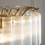 Endon Toulouse Chandelier Satin Brass & Ribbed Glass
