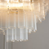 Endon Toulouse Chandelier Satin Brass & Ribbed Glass