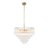 Endon Toulouse Chandelier Satin Brass & Ribbed Glass