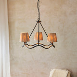 Endon Wriggle 3lt Pendant Matt black & natural raffia