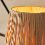 Endon Wriggle 3lt Pendant Matt black & natural raffia