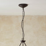 Endon Wriggle 3lt Pendant Matt black & natural raffia