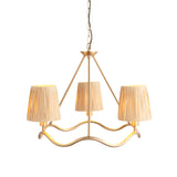 Endon Wriggle 3lt Pendant Brushed aged brass plate & natural raffia