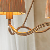 Endon Wriggle 3lt Pendant Brushed aged brass plate & natural raffia