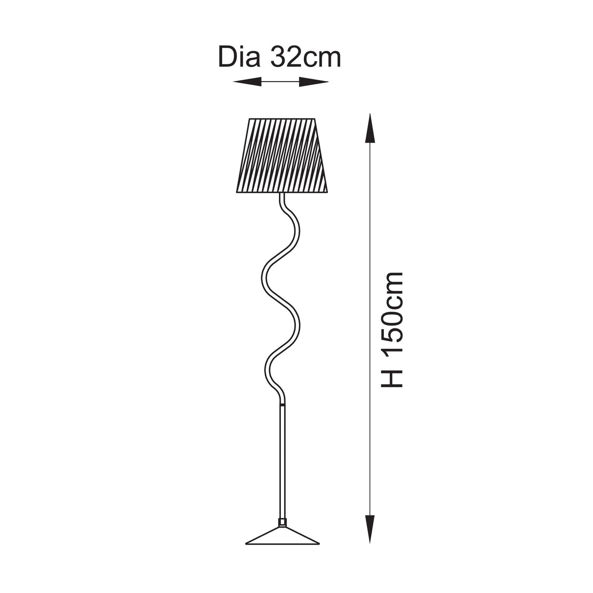 Endon Wriggle Floor Matt black & natural raffia