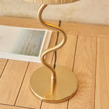 Endon Wriggle Table Brushed aged brass plate & natural raffia