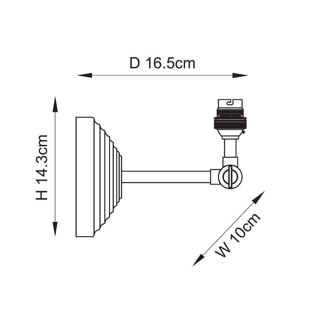 Endon Obelisk Wing Wall Fitting Brushed aged brass plate