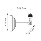 Endon Obelisk Wing Wall Fitting Brushed aged brass plate