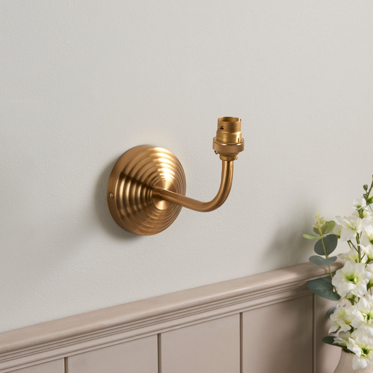 Endon Obelisk Arc Wall Fitting Brushed aged brass plate