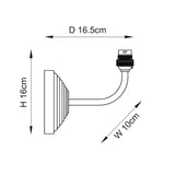 Endon Obelisk Arc Wall Fitting Brushed aged brass plate