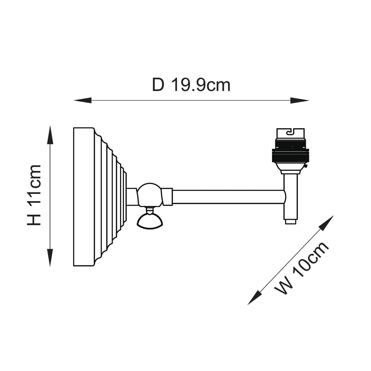 Endon Obelisk Fold Wall Fitting Brushed aged brass plate