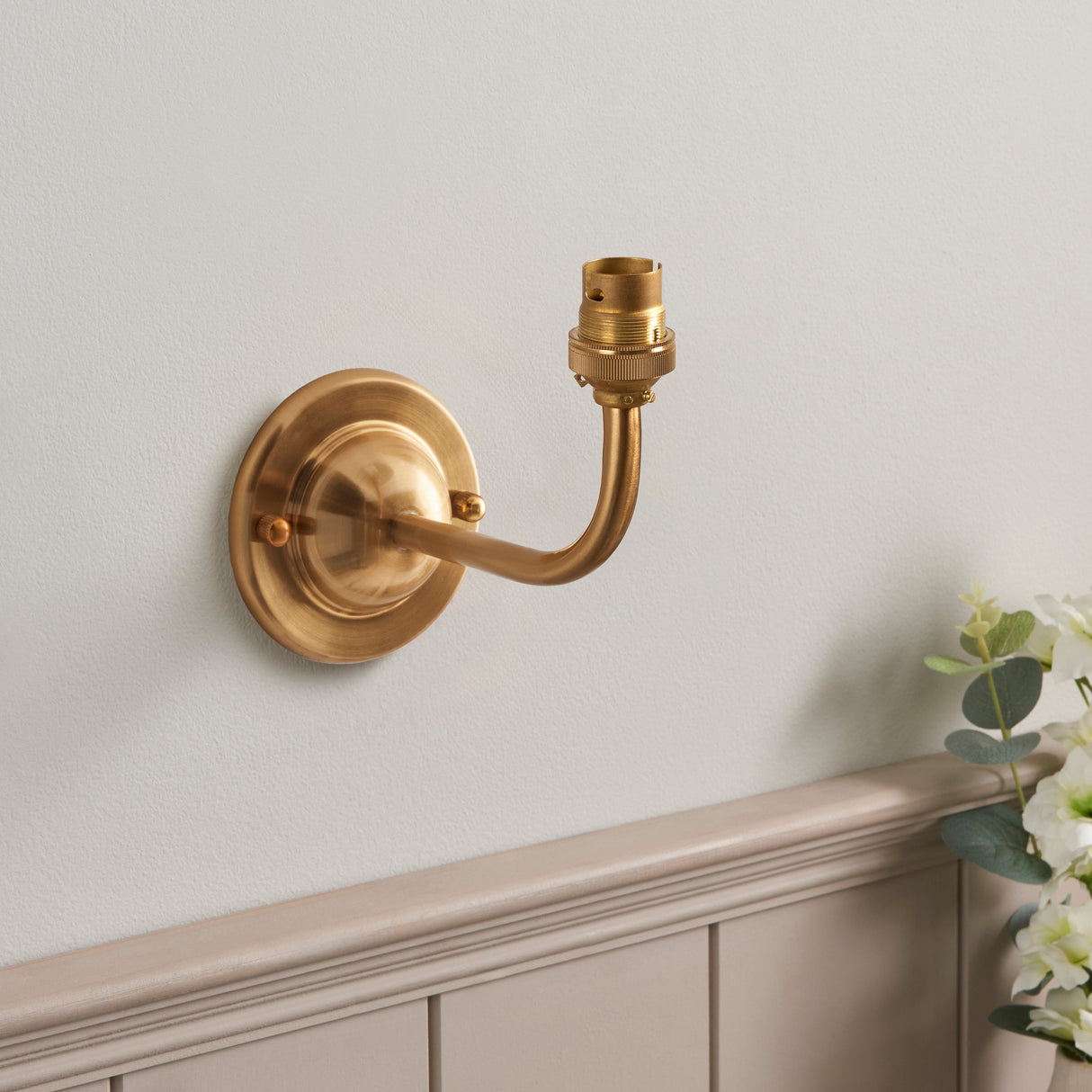 Endon Dome Arc Wall Fitting Brushed aged brass plate