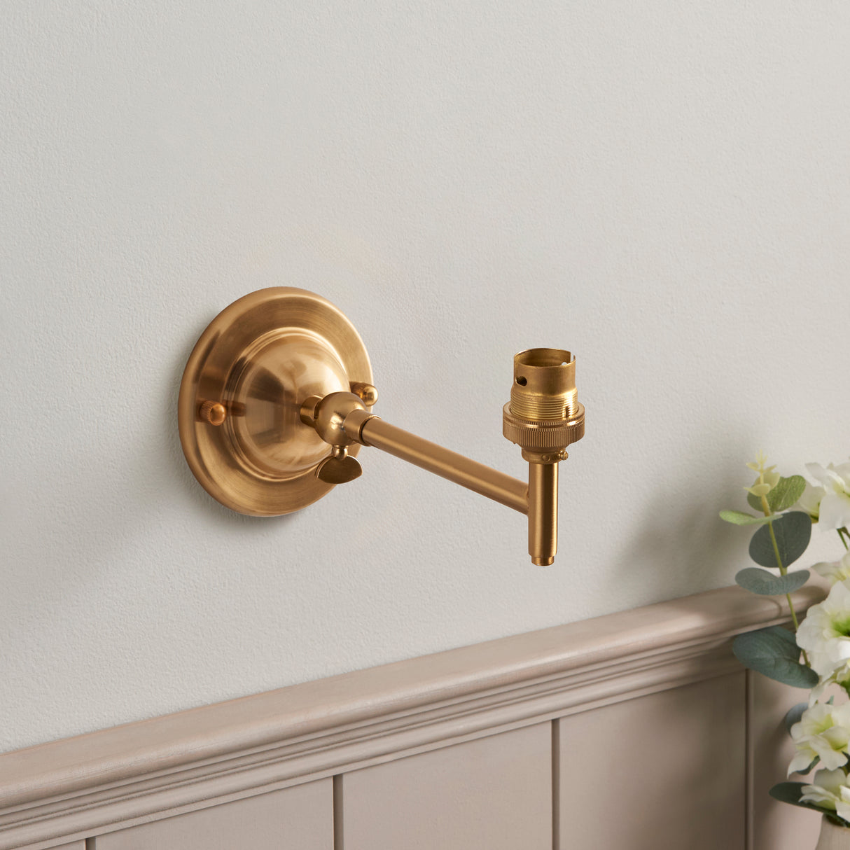 Endon Dome Fold Wall Fitting Brushed aged brass plate