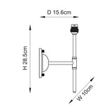 Endon Dome T Bar Wall Fitting Brushed aged brass plate