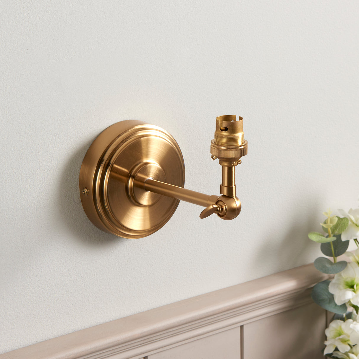Endon Step Wing Wall Fitting Brushed aged brass plate