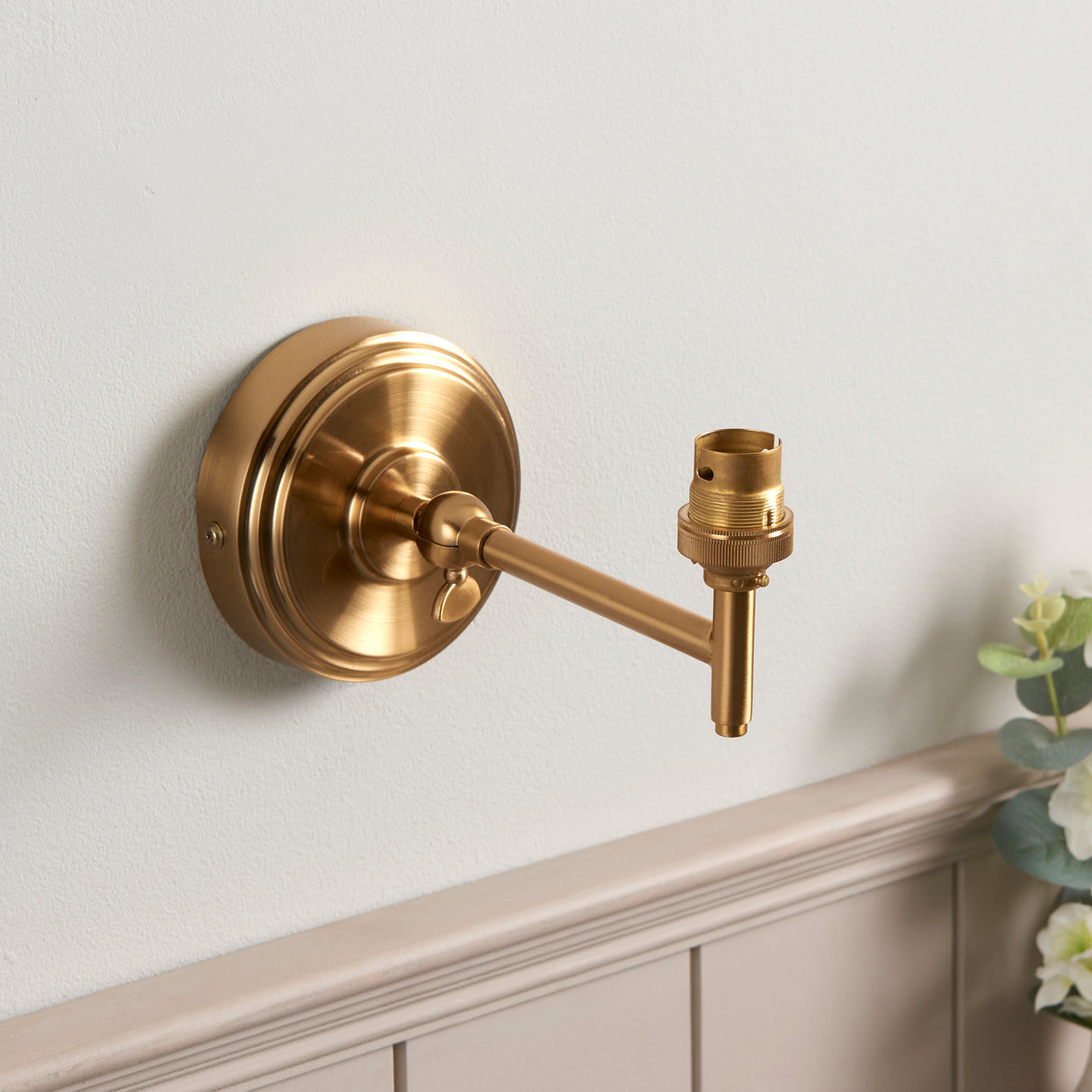 Endon Step Fold Wall Fitting Brushed aged brass plate