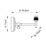 Endon Step Fold Wall Fitting Brushed aged brass plate