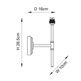 Endon Step T Bar Wall Fitting Brushed aged brass plate