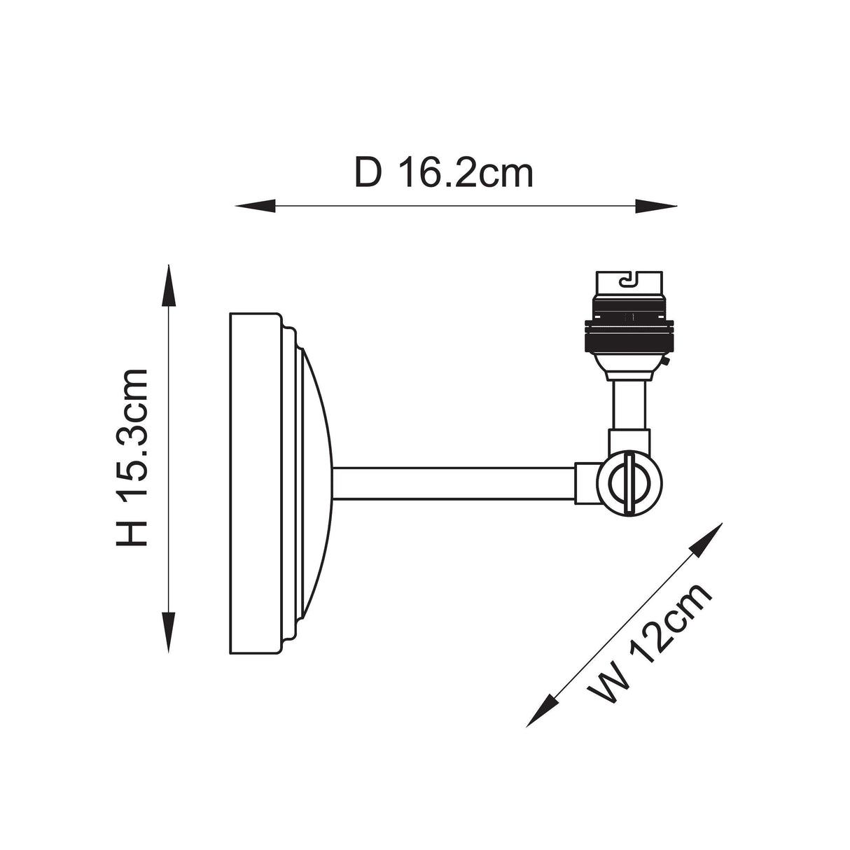 Endon Wood Wing Wall fitting Ash wood & brushed aged brass plate