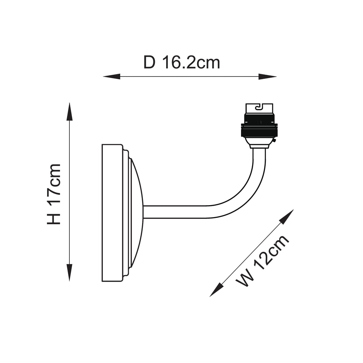 Endon Wood Arc Wall Fitting Ash wood & brushed aged brass plate