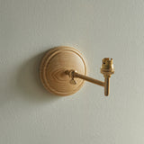 Endon Wood Fold Wall Fitting Ash wood & brushed aged brass plate