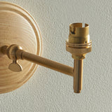 Endon Wood Fold Wall Fitting Ash wood & brushed aged brass plate