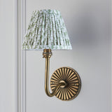 Endon Dahlia Swan & Leaf 16cm Wall Antique brass & herb garden green fabric