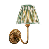 Endon Dahlia Swan & Zigzag 16cm Wall Antique brass & cotswold green fabric