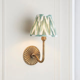 Endon Dahlia Swan & Zigzag 16cm Wall Antique brass & cotswold green fabric