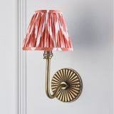 Endon Dahlia Swan & Zigzag 16cm Wall Antique brass & apricot orange fabric