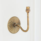 Endon Dahlia Swan & Zigzag 16cm Wall Antique brass & apricot orange fabric