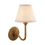 Endon Dahlia Swan & Ivy 16cm Wall Antique brass & vintage white fabric