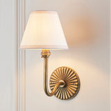 Endon Dahlia Swan & Ivy 16cm Wall Antique brass & vintage white fabric