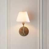 Endon Dahlia Swan & Ivy 16cm Wall Antique brass & vintage white fabric
