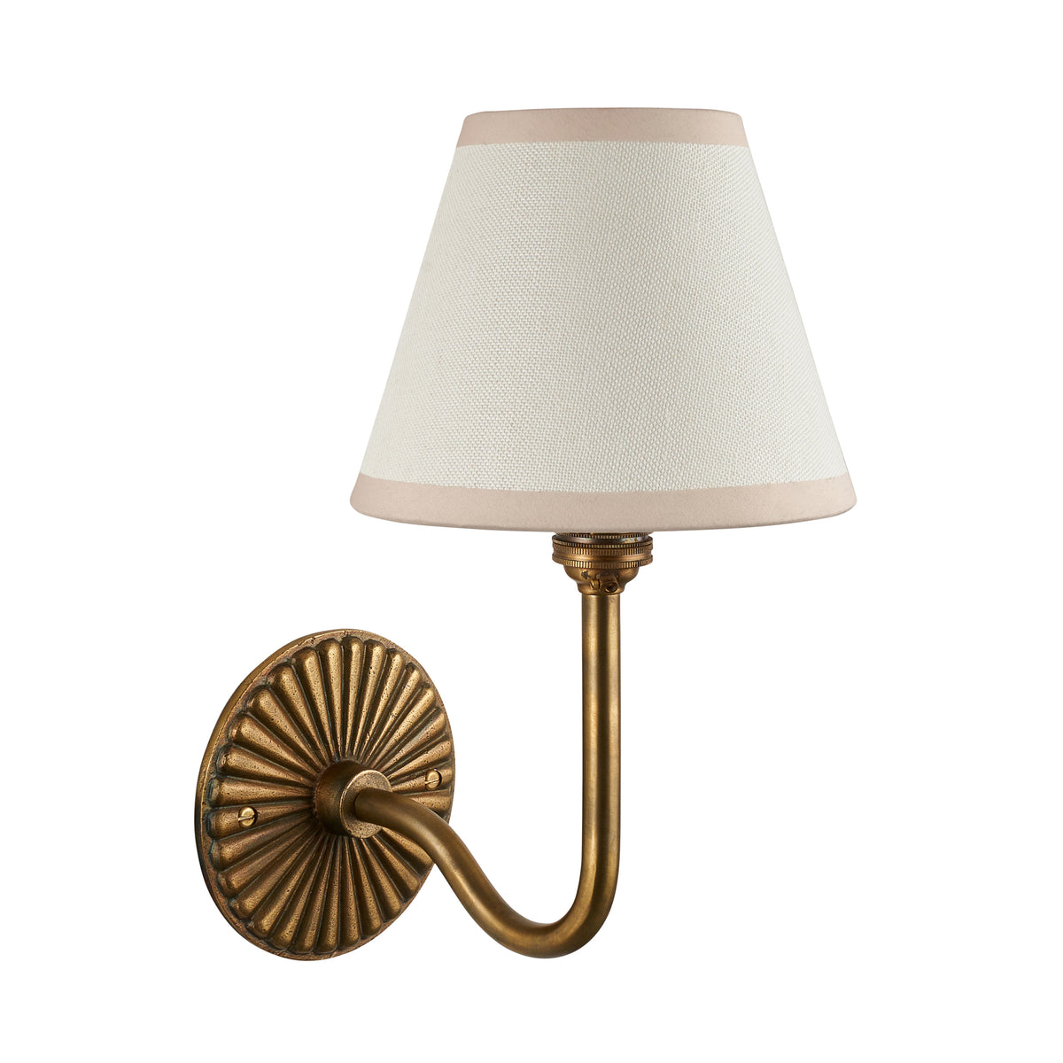 Endon Dahlia Swan & Ivy 16cm Wall Antique brass & vintage white fabric
