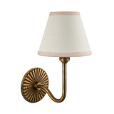 Endon Dahlia Swan & Ivy 16cm Wall Antique brass & vintage white fabric