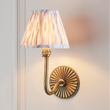 Endon Dahlia Swan & Ikat 16cm Wall Antique brass & neutral print fabric