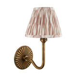 Endon Dahlia Swan & Ikat 16cm Wall Antique brass & neutral print fabric