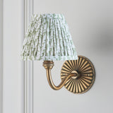 Endon Dahlia Curve & Leaf 16cm Wall Antique brass & herb garden green fabric