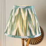 Endon Dahlia Curve & Zigzag 16cm Wall Antique brass & cotswold green fabric