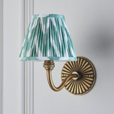 Endon Dahlia Curve & Zigzag 16cm Wall Antique brass & cotswold green fabric