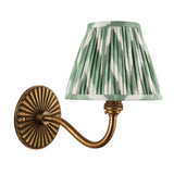 Endon Dahlia Curve & Zigzag 16cm Wall Antique brass & cotswold green fabric