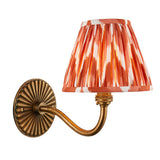 Endon Dahlia Curve & Zigzag 16cm Wall Antique brass & apricot orange fabric