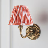 Endon Dahlia Curve & Zigzag 16cm Wall Antique brass & apricot orange fabric