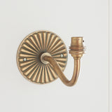 Endon Dahlia Curve & Zigzag 16cm Wall Antique brass & apricot orange fabric