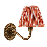 Endon Dahlia Curve & Zigzag 16cm Wall Antique brass & apricot orange fabric