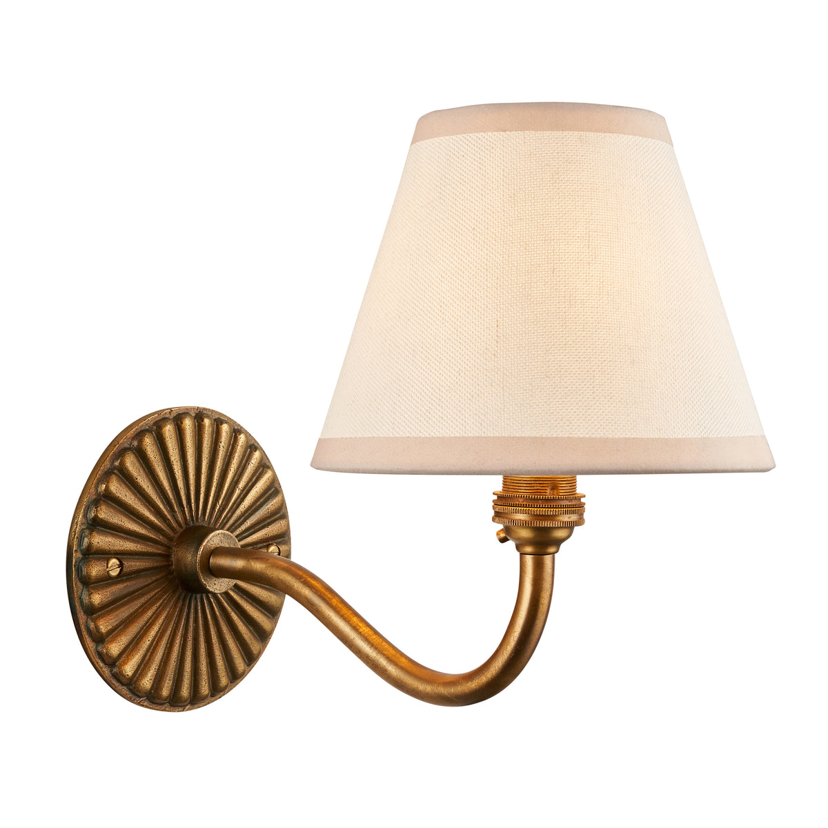 Endon Dahlia Curve & Ivy 16cm Wall Antique brass & vintage white fabric