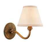 Endon Dahlia Curve & Ivy 16cm Wall Antique brass & vintage white fabric