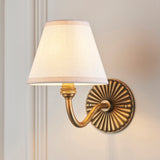 Endon Dahlia Curve & Ivy 16cm Wall Antique brass & vintage white fabric