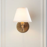 Endon Dahlia Curve & Ivy 16cm Wall Antique brass & vintage white fabric